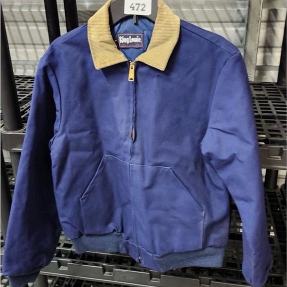 King Louie Other - Vintage King Louie Blue Jacket Small Unused Corduroy Collar USA